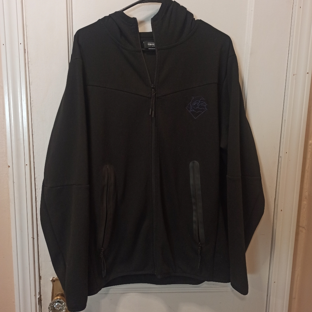 Pink Dolphin Men's Full Zip Up Activewear Black Hoodie Jacket size L